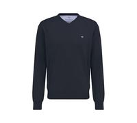 FYNCH-HATTON Pullover aus Baumwolle mit V-Ausschnitt Navy/XXL