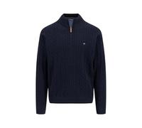 FYNCH-HATTON Pullover aus Baumwolle mit Zopfstrickmuster Navy/L