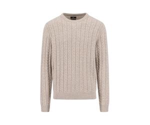 FYNCH-HATTON Pullover Baumwoll-Wollmix mit Rundhalsausschnitt und Zopfmuster new Offwhite / 4XL