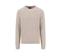 FYNCH-HATTON Pullover Baumwoll-Wollmix mit Rundhalsausschnitt und Zopfmuster New Offwhite/L