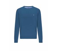 Fynch-Hatton Strickpullover 'Superfine' mit Label-Stitching – Blau, Größe S