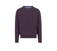 Rundhalspullover FYNCH-HATTON, Herren, Gr. 3XL, aubergine, Strick, Obermaterial: 100% Baumwolle, unifarben, regular fit taillenbedeckt, Rundhals, Rippbündchen, Pullover Rundhalspullover, mit Logo Stic