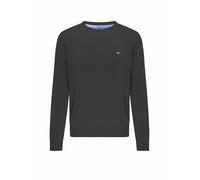 Strickpullover FYNCH-HATTON "FYNCH-HATTON Langarmpullover" Gr. M (50), grau (charcoal) Herren Pullover Rundhalspullover mit Logostickerei (66744845-M)