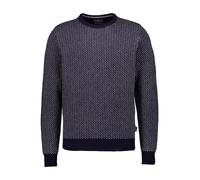 Fynch-Hatton Pullover Herren Regular Fit Rundhals Lammwolle blau gemustert, 4XL