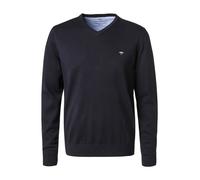 Fynch-Hatton Pullover Herren Regular Fit V-Ausschnitt Baumwolle blau, M