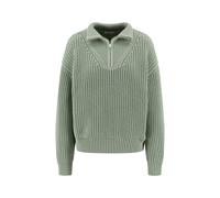 FYNCH-HATTON - PULLOVER TROYER COTTON MIX RIB sage green - Gr. - M