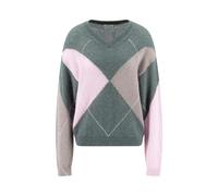 FYNCH-HATTON - PULLOVER V-NECK HAIRY ARGYLE moss green - Gr. - L