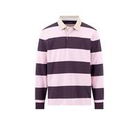 Fynch-Hatton Casual Fit Longsleeve Poloshirt aubergine, Gestreift