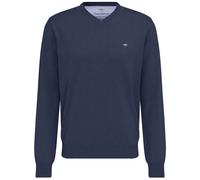 Fynch-Hatton Pullover mit V-Ausschnitt aus Baumwolle Dunkelblau S