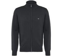 Strickjacke FYNCH-HATTON, Herren, Gr. M (50), grau (dunkelgrau), Strick, Obermaterial: 100% Baumwolle, unifarben, bequem hüftbedeckend, Rundhals, eingesetzt Bündchen, Strickjacken Strickjacke, bequeme