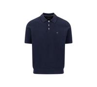 Fynch Hatton - Strick-Polo aus Baumwollmix blau - Gr. - XL