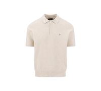 Fynch Hatton - Strick-Polo aus Baumwollmix weiß - Gr. - M