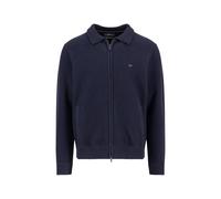 FYNCH-HATTON Strickjacke aus Reiner Wolle mit Reißverschluss und Polokragen Navy / 3XL