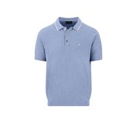 FYNCH-HATTON Strickpoloshirt aus Baumwoll-Leinen-Mix mit Kontrastkragen