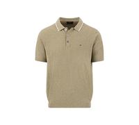 Fynch-Hatton Strickpoloshirt aus Baumwoll-Leinen-Mix mit Kontrastkragen Pistachio XXL