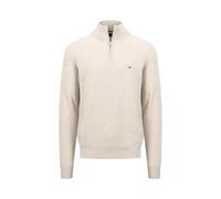 FYNCH-HATTON Strickpullover aus Baumwolle mit Troyer-Kragen Winter White/L
