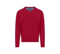 FYNCH-HATTON Strickpullover aus Baumwolle mit V-Ausschnitt Cranberry red/L