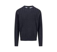 Fynch-Hatton Strickpullover mit Zopfmuster und Label-Stitching in Marine, Größe XXL