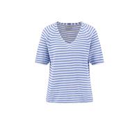 Fynch-Hatton Pullover Leinen Streifenmuster 1/2 V-Ausschnitt cornflower blue Gr. M