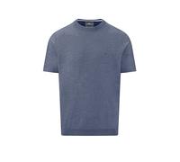 Rundhalspullover FYNCH-HATTON, Herren, Gr. 3XL, horizon, Web, Obermaterial: 88% Baumwolle, 12% Leinen, unifarben, regular fit normal, Rundhals, gerader Abschluss, Pullover Rundhalspullover, mit Logo S
