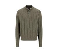 FYNCH-HATTON Troyer aus Baumwoll-Woll-Mix mit Zopfmuster Dark Khaki/S