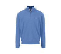 FYNCH-HATTON Troyer aus Baumwolle mit Reißverschluss und Stehkragen Crystal Blue / 4XL