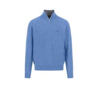 Fynch-Hatton Casual Fit Troyer blau, Einfarbig