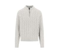Fynch-Hatton Strickpullover mit gerippten Abschlüssen in Hellgrau, Größe L