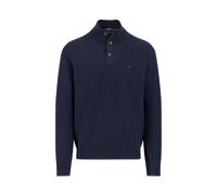 Fynch-Hatton Casual Fit Troyer dunkelblau, Einfarbig