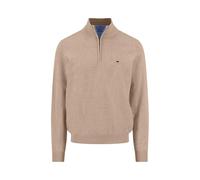 Fynch-Hatton Casual Fit Troyer taupe, Einfarbig