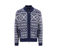 FYNCH-HATTON - Zip Stand-Up Cardigan, Big Jacquard navy - Gr. - XL