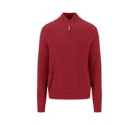 FYNCH-HATTON - Zip Troyer, Ribbed Lambswool brick - Gr. - XXL