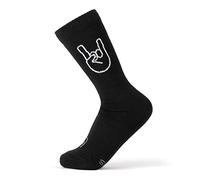 FYNGERS Rock 'n' Roll, Pommesgabel | Sportsocken & Tennissocken | Bio-Baumwolle | Gepolsterte Sohle | Schwarz | 36-40