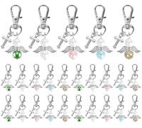 Fyshird 20 Stück Schutzengel Schlüsselanhänger mit Kreuz Anhänger Gastgeschenk Taufe Kommunion Konfirmation Hochzeit Geburtstag Abschiedsgeschenk Glücksbringer