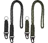 FYSL Paracord Schlüsselanhänger, 4 Stück Schlüsselband mit Karabiner, 2 Farben Geflochtene Lanyard, Umhängeband Lang Neck für Motorrad Auto Camping Wandern Männer Frau Kinder