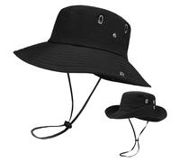 FYting Sonnenhut Damen,Fischerhut Sommerhut Damen,Schlapphut Herren,Faltbare Krempe, Sonnenschutz | Schnell Trocknend | Atmungsaktiv, für Strand, Angeln, Camping, Bergsteigen, Wandern (Schwarz)