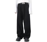 FZKun Herren Teen Jungen Baggy Skater Jeans Mid Rise Wide Leg Hip Hop Jeans Vintage 90er Jahre Casual Loose Denim Pants, Schwarz , M