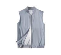 FZKun Leichte Herrenweste - atmungsaktive, ärmellose Jacke mit Reißverschluss auf der Rückseite und Netztaschen mit Reißverschluss, schnell trocknendes Tank-Top, Oberbekleidung für Sommer, Outdoor