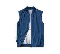 FZKun Leichte Herrenweste - atmungsaktive, ärmellose Jacke mit Reißverschluss auf der Rückseite und Netztaschen mit Reißverschluss, schnell trocknendes Tank-Top, Oberbekleidung für Sommer, Outdoor