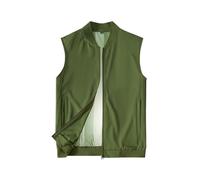 FZKun Leichte Herrenweste - atmungsaktive, ärmellose Jacke mit Reißverschluss auf der Rückseite und Netztaschen mit Reißverschluss, schnell trocknendes Tank-Top, Oberbekleidung für Sommer, Outdoor