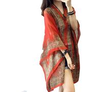 Sommer Sonnenschutz Schal Für Frauen - Französischer Stil Casual Strand Cardigan Leichter Atmungsaktiver Chiffon Schal Wrap Schals Poncho Umhang Capelets Tops (#7,M)