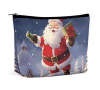 FZMTLDS Kosmetiktasche für Frauen Kosmetiktasche Frohe Weihnachten Weihnachtsmann Kulturbeutel Make-up Organizer Kosmetiktasche mit Reißverschluss Stil One Size Style One Size Style One Size, Stil,