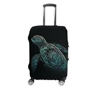 FZMVSQH Glowing Green Sea Turtle Gepäckabdeckung, Reisekofferabdeckungen für Gepäck, elastische Handgepäckabdeckungen für Koffer, TSA-geprüft, waschbar, Gepäckschutz, passend für 45,7 - 81,3 cm, Stil