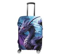 FZMVSQH Purple Dragon Purple Moon Gepäckabdeckung, Reisekofferabdeckungen für Gepäck, elastisch, Handgepäckabdeckungen für Koffer, TSA-geprüft, waschbar, passend für 45,7 - 81,3 cm, Stil:, M