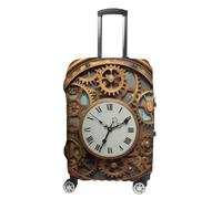 FZMVSQH Rusty Steampunk-Uhr-Gepäckabdeckung, Reisekofferabdeckungen für Gepäck, elastische Handgepäckabdeckungen für Koffer, TSA-geprüft, waschbar, Gepäckschutz, passend für 45,7 - 81,3 cm, Stil:, M