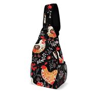 FZMVSQH Umhängetasche mit niedlichem Hahn-Huhn, RFID-blockierend, lässiger Schulter-Rucksack, wasserdicht, Brusttasche, leicht, Wandern, Tagesrucksack, Herren, Geldbörse, Reisetasche, für Damen und