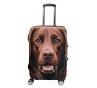 FZQVSGW Gepäckabdeckung für Reisen, brauner Labrador Retriever, modische Gepäckabdeckungen, waschbar, dehnbar, passend für 48,3 - 81,3 cm Gepäck, weiß, XL