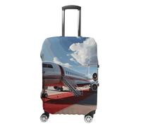 FZQVSGW Gepäckabdeckung für Reisen, roter Teppich, Flugzeug, modische Gepäckabdeckungen, waschbar, dehnbar, passend für 48,3 - 81,3 cm Gepäck, weiß, L