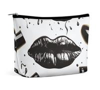 FZQVSGW Kleine Kosmetiktasche, elegant, geräumig, Aquarell-Ente, Make-up-Tasche, tragbare Reißverschlusstasche, Lippenstift-Tasche, Reise-Kulturbeutel für beste Freunde, Coole schwarze