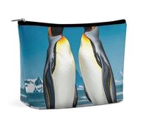 FZQVSGW Kleine Kosmetiktasche, elegant, geräumig, Golden Retriever, Hunde, Welpen, Haustiere, tragbare Reißverschlusstasche, Lippenstift-Tasche, Reise-Kulturbeutel für beste Freunde, Happy Penguins,